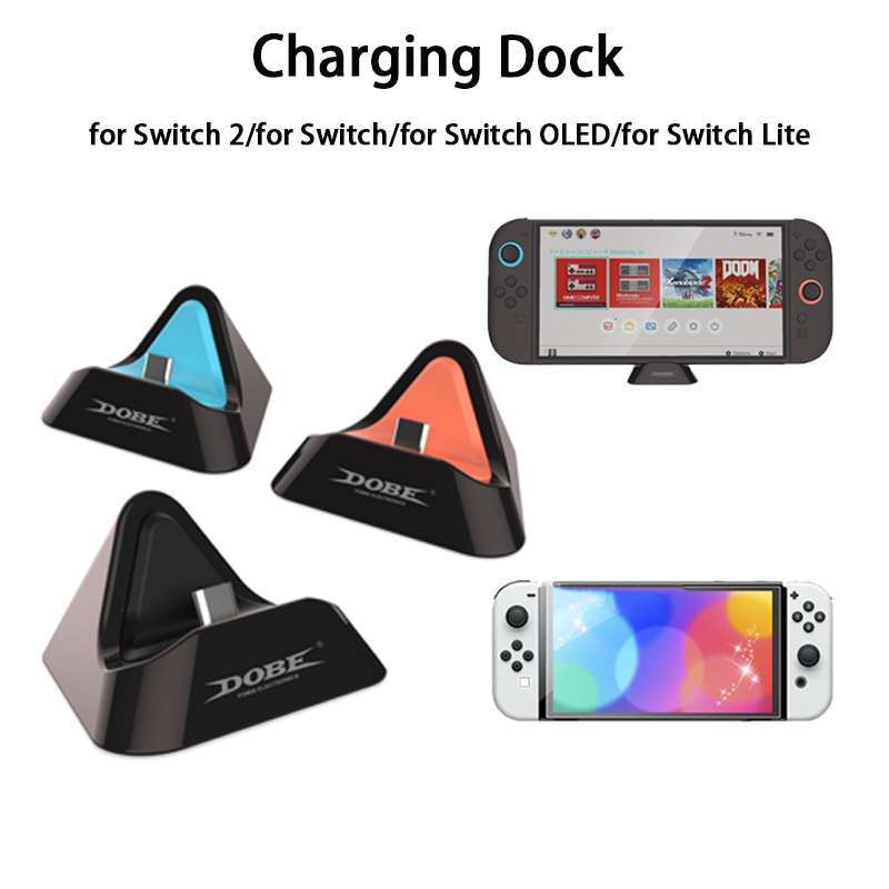 Gaming Console With Controller - แท่นชาร์จคอนโทรลเลอร์สำหรับสวิตช์ 2/สวิตช์/สวิตช์ OLED/สวิตช์ ไลท์คอนโซล สถานีชาร์จแบบพกพา อุปกรณ์เสริมสำหรับเล่นเกม