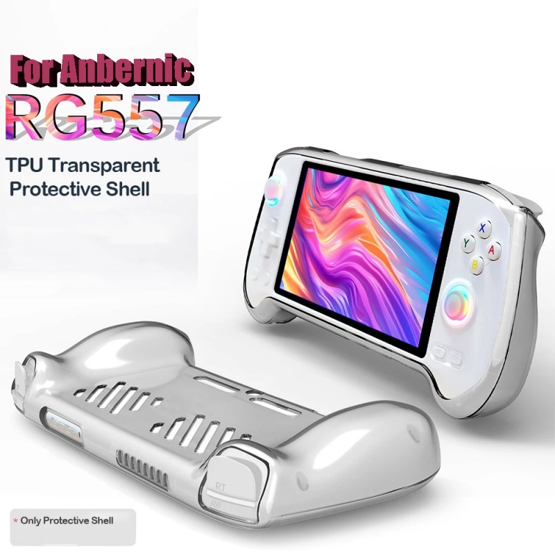 Gaming Console With Controller - สำหรับแอนเบอร์นิค RG557 เคสป้องกันคอนโซลเกมมือถือฝาครอบป้องกันป้องกันการตกยางนุ่ม TPU ระบายความร้อนได้ง่าย