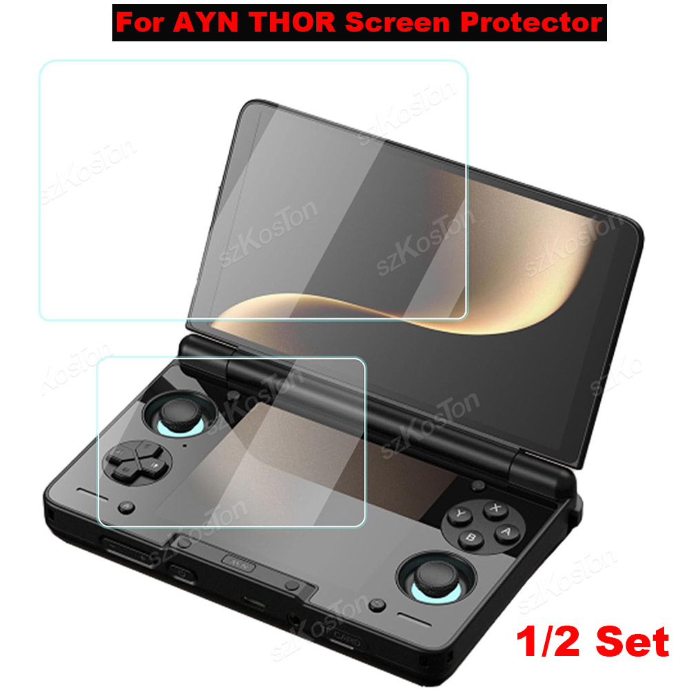 Gaming Console Setup - 2in1 สำหรับ AYN THOR ฟลิปคอนโซลเกมจอคู่กระจกนิรภัยป้องกันรอยขีดข่วนสำหรับ AYN