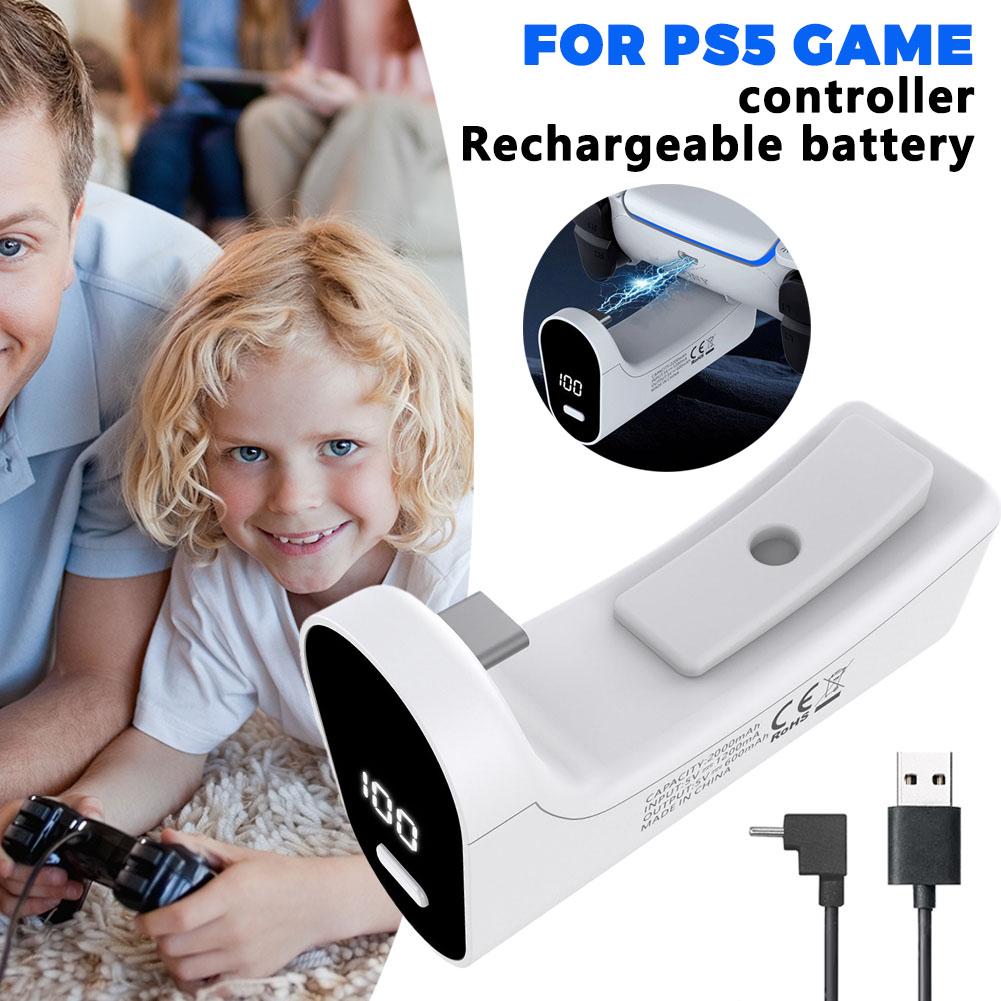 Gaming Console With Controller - ชุดอุปกรณ์ชาร์จแบตเตอรี่สำหรับจอยเกม PS5 ความจุ 2000mAh ช่องเสียบ USB