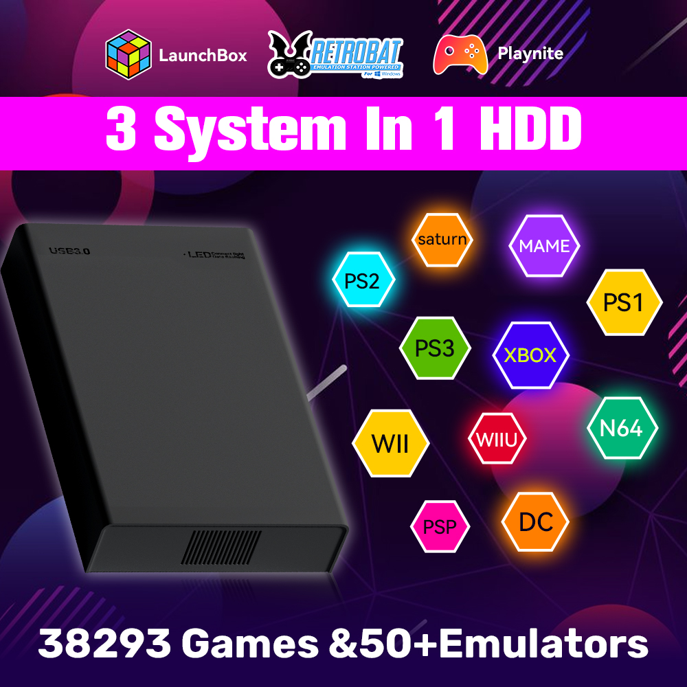 Gaming Console Os - 500G Retro Gaming HDD คอนโซลวิดีโอเกม Retrobat