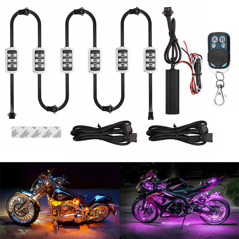 Led Gaming Light Strip - Niscardaรถจักรยานยนต์RGB LEDสมาร์ทเบรคไฟบรรยากาศด้วยรีโมทคอนโทรลไร้สายMotoหลอดไฟตกแต่งชุด