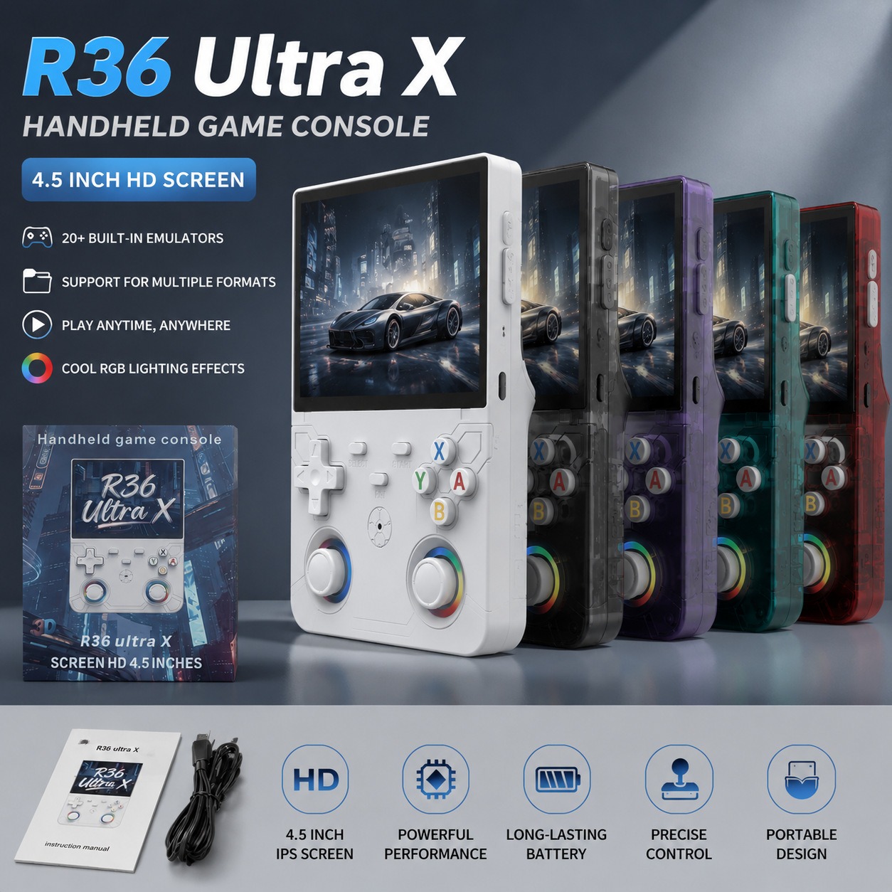 เครื่องเล่นเกมพกพา NEW 4.5 นิ้ - Gaming Console R36 Ultra บทวิจารณ์และราคา