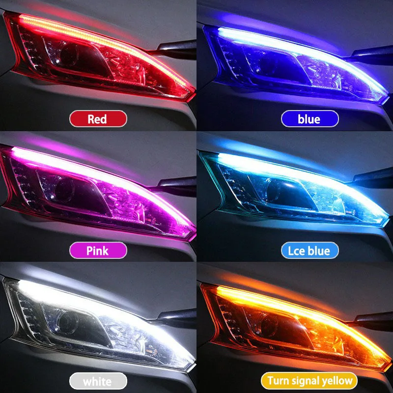 2 ชิ้นรถ DRL ยืดหยุ่นไฟหน้ากัน - Led Gaming Light Strip บทวิจารณ์และราคา