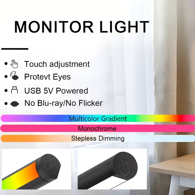 ไฟ LED แบบแขวนหน้าจอ USB 5V สำ - Led Gaming Light Strip บทวิจารณ์และราคา