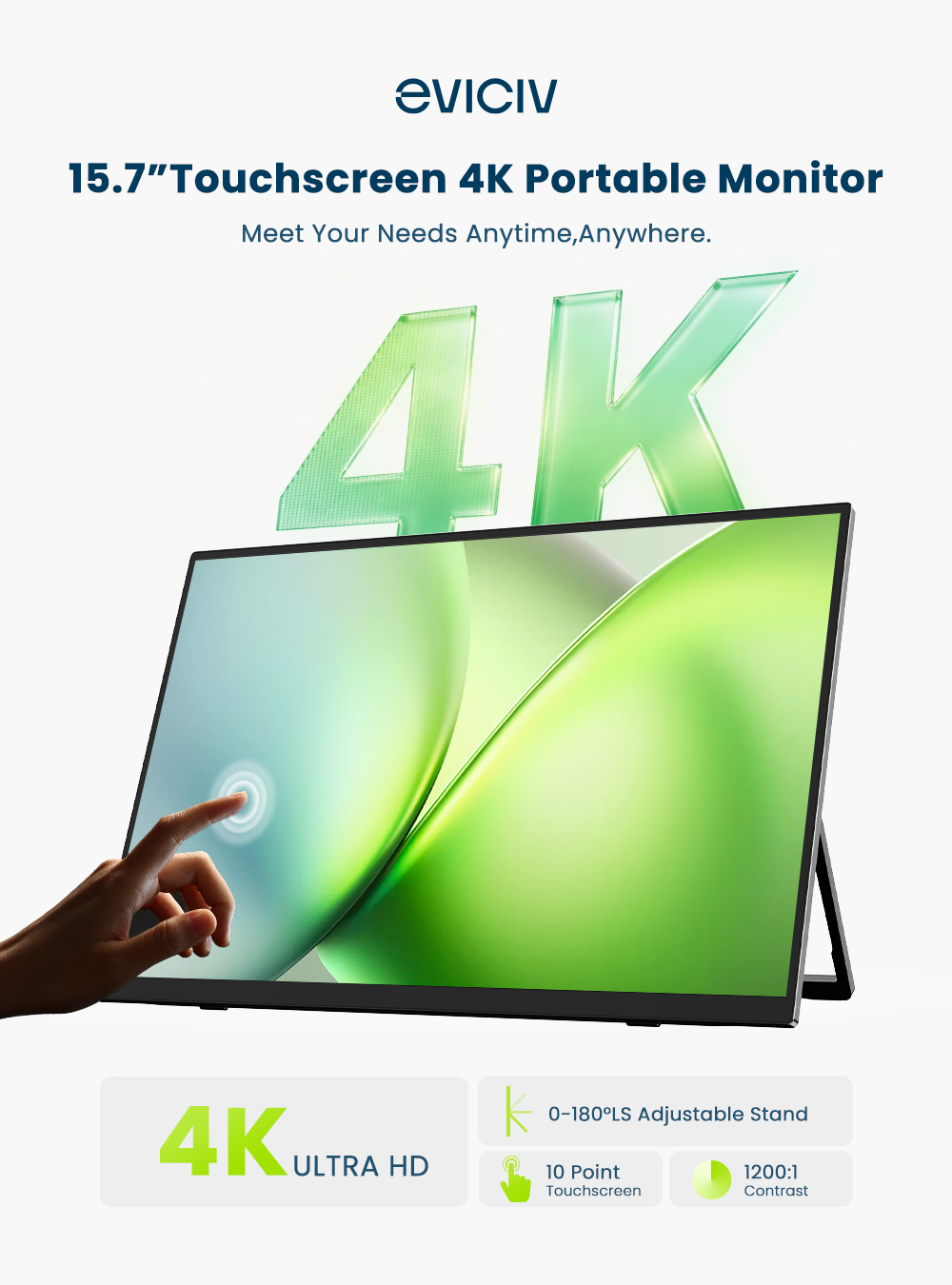 EVICIV จอภาพพกพา 4K หน้าจอสัมผ - Gaming Console Type บทวิจารณ์และราคา
