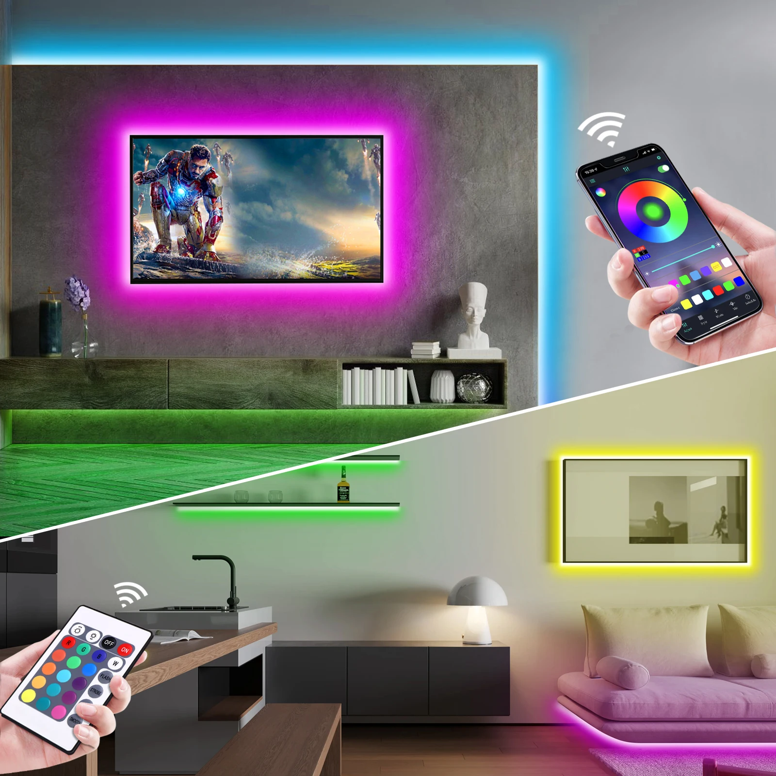 ไฟนีออน LED RGB ขนาด 1-5 เมตร  - Led Gaming Light Strip บทวิจารณ์และราคา