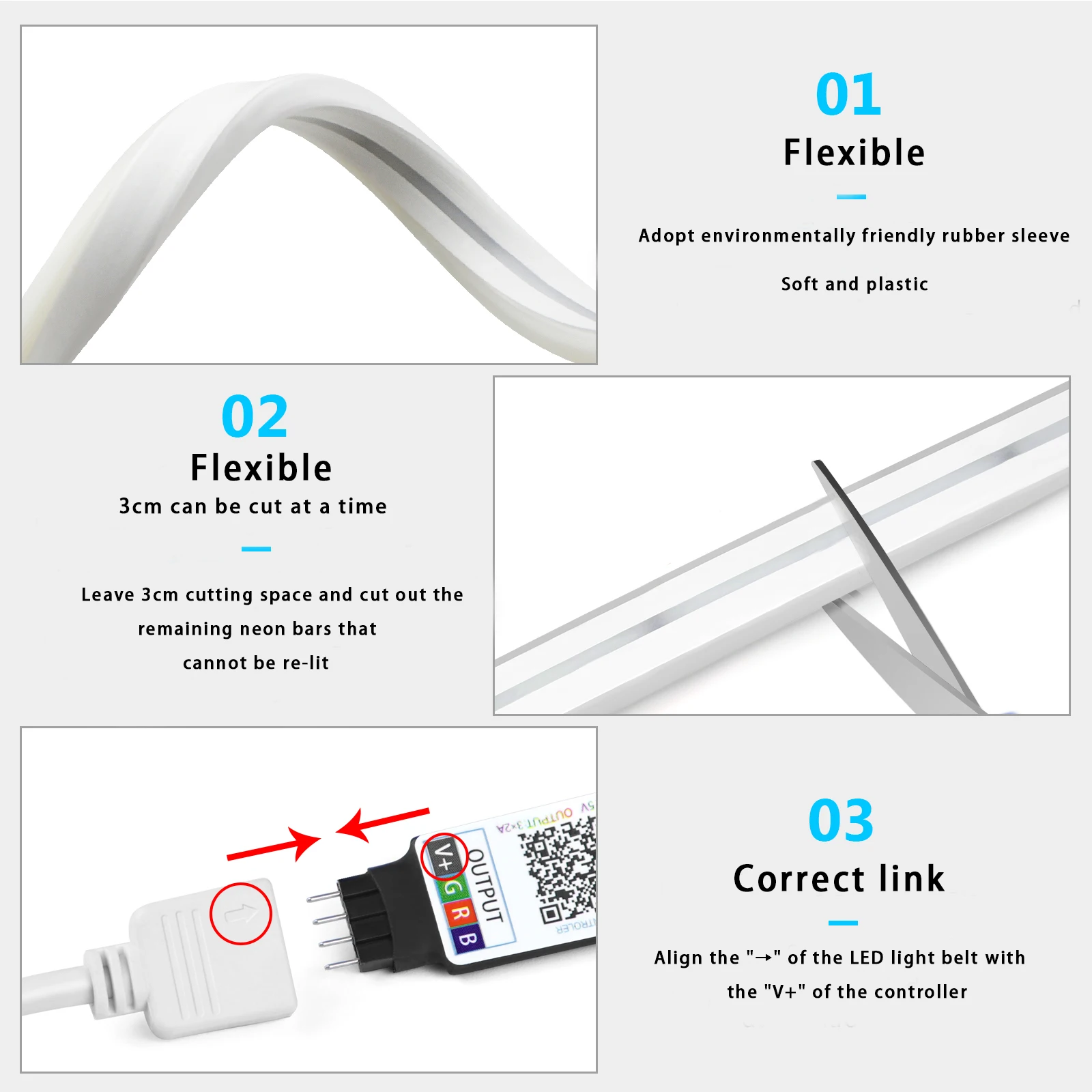 ไฟนีออน LED RGB ขนาด 1-5 เมตร  - Led Gaming Light Strip บทวิจารณ์และราคา